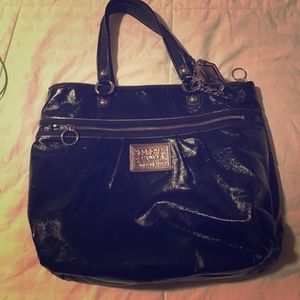 Black Poppy Coach Bag