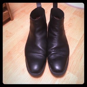 Men's H&M Black Leather Boots Size 10
