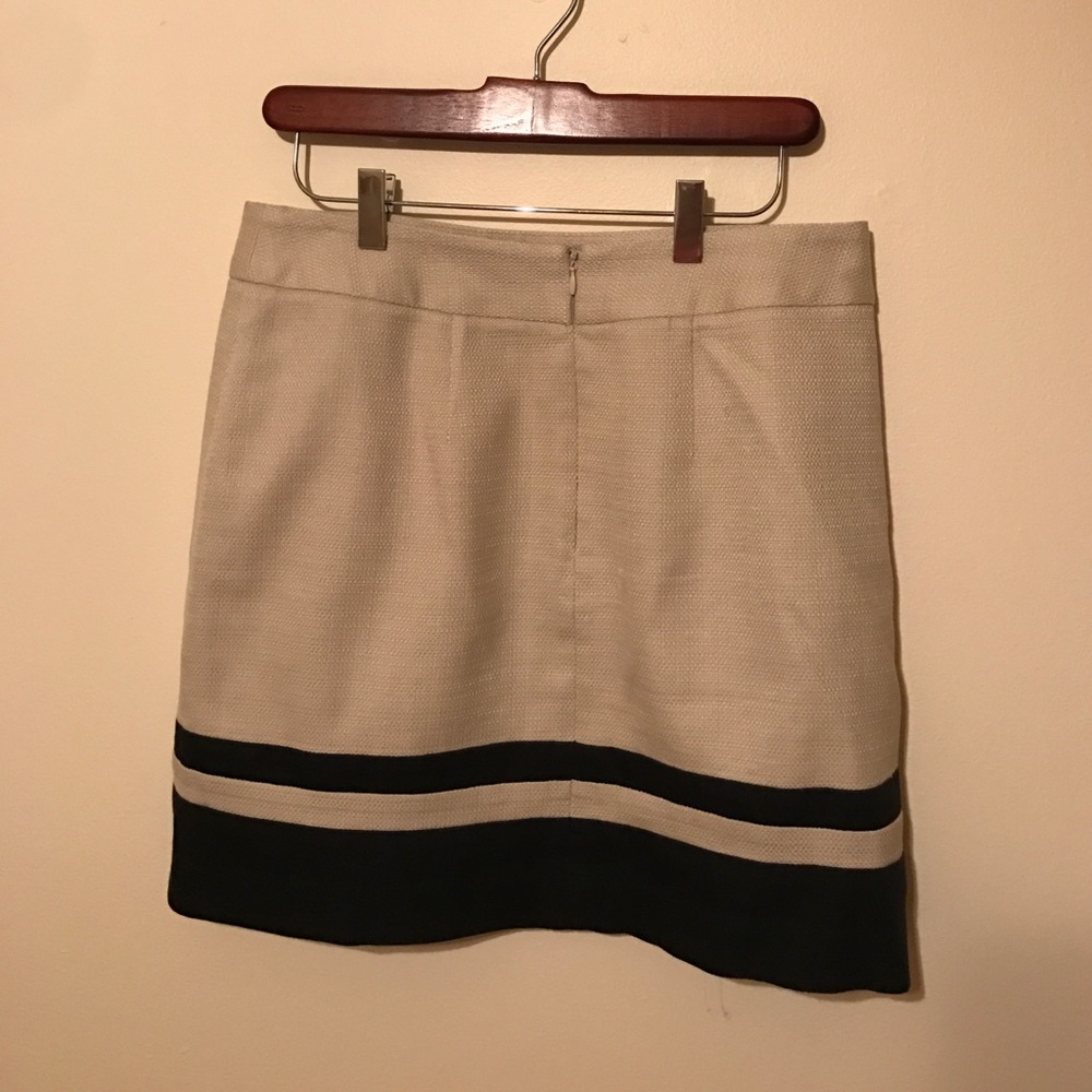 LOFT Skirt. tan w/ Black stripes, beautiful 💕