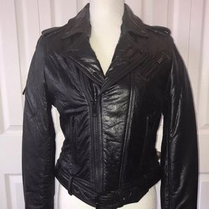 THE KOOPLES BIKER JACKET WRINKLE EFFECT sz2 XS