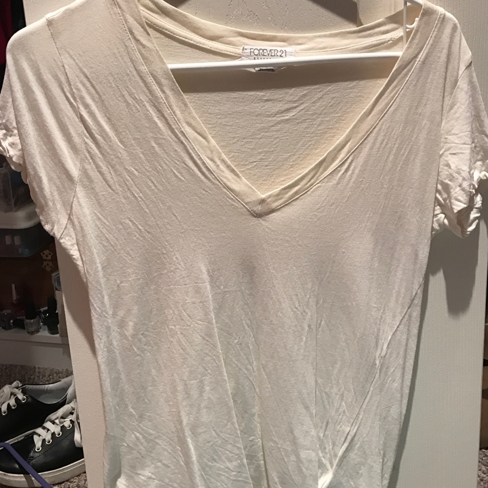 Forever 21 Cream V Neck