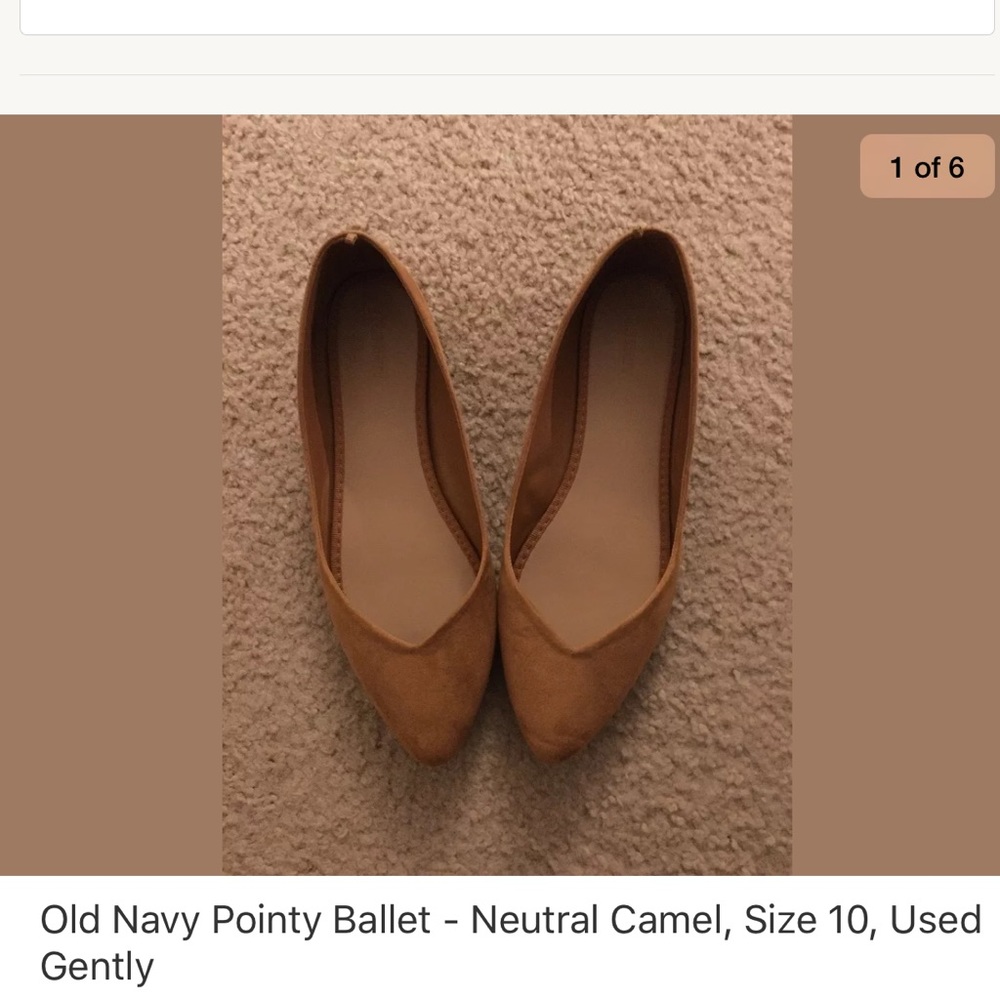 Old Navy Pointy Ballet - Neutral Camel, Size 10