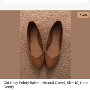 Old Navy Pointy Ballet - Neutral Camel, Size 10