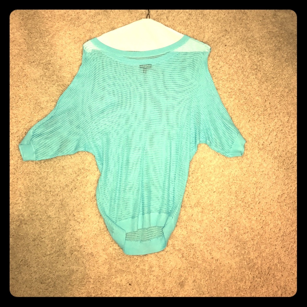 Blue knitted blouse