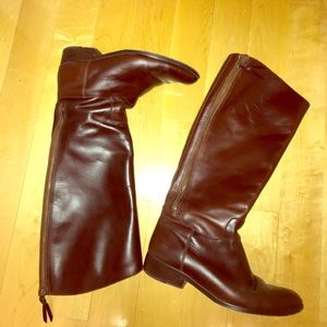 Cole Haan dark brown leather riding boots