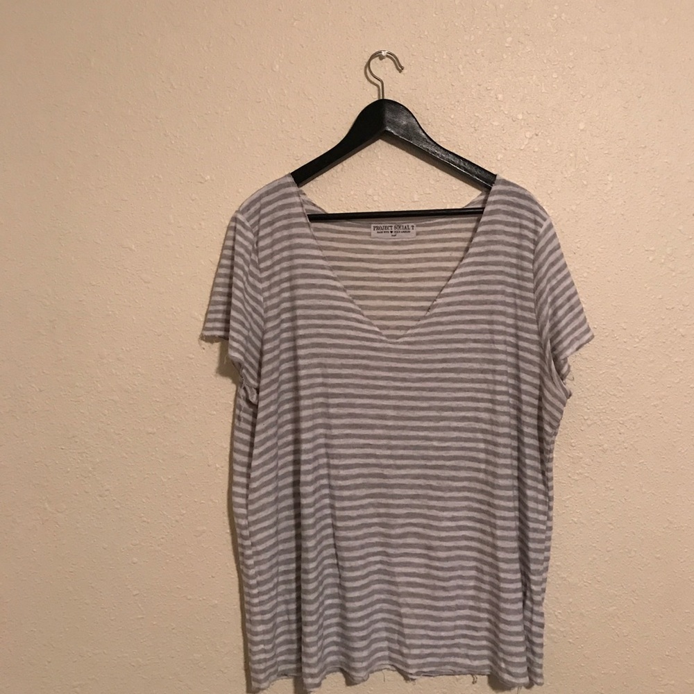 Light grey and white striped shirt