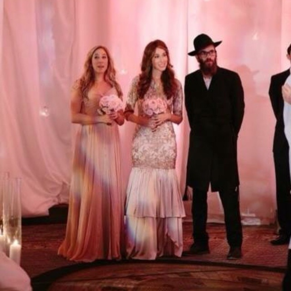 (Middle dress) Long sequined gown