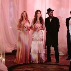 (Middle dress) Long sequined gown