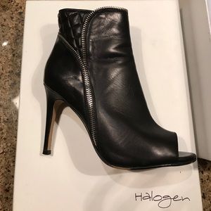 Halogen"Claudia" Black Leather Booties