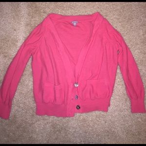 Charlotte Russe Pink Cardigan Half Sleeve XS