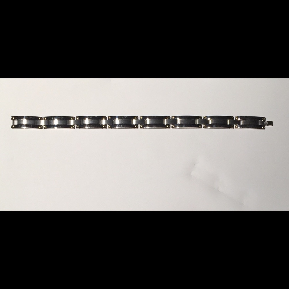 SALE•MENS 18kt & STAINLESS STEEL BRACELET - Picture 3 of 4