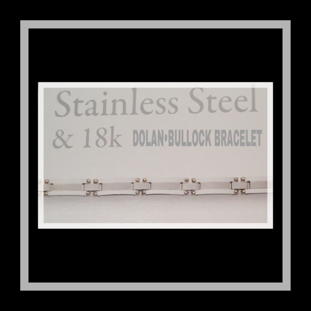 SALE•MENS 18kt & STAINLESS STEEL BRACELET