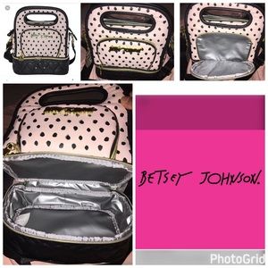 Betsey Johnson pink/black lunch tote