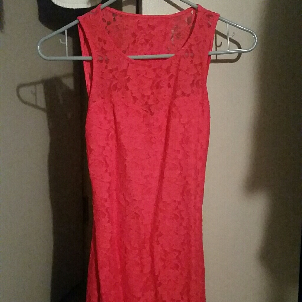Red lace dress