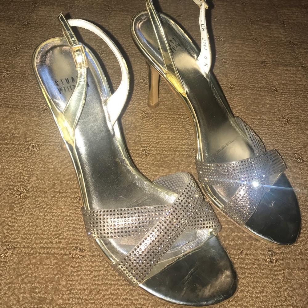 Stuart Weitzman Gold Sparkle Heel