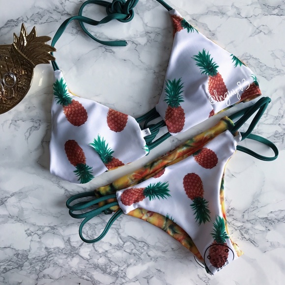 Other - Pineapples Reversible Bikini Set