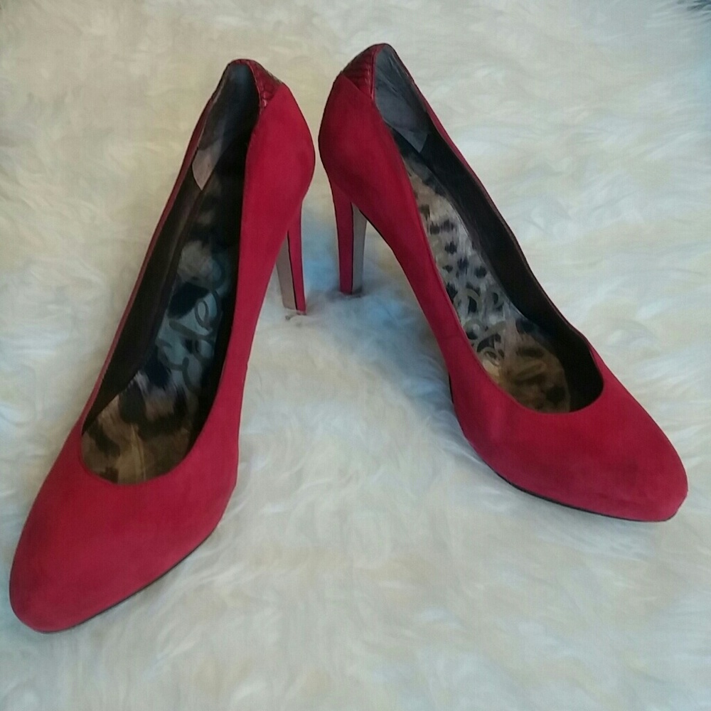 Sam Edelman "Yasmine" Red Suede Pumps