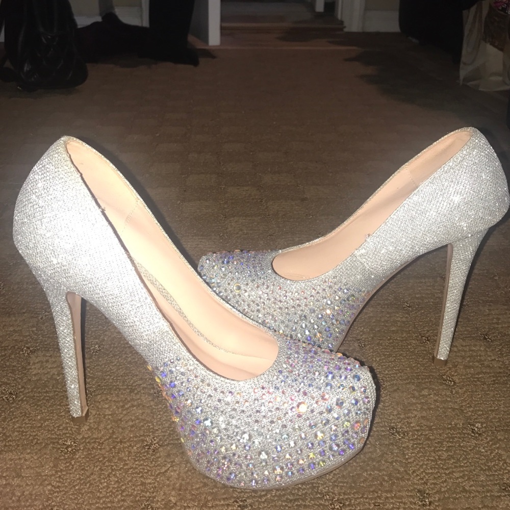 Silver Glitter Stiletto
