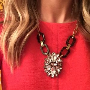 J.Crew Tortoise, Gold & Crystal Statement Necklace