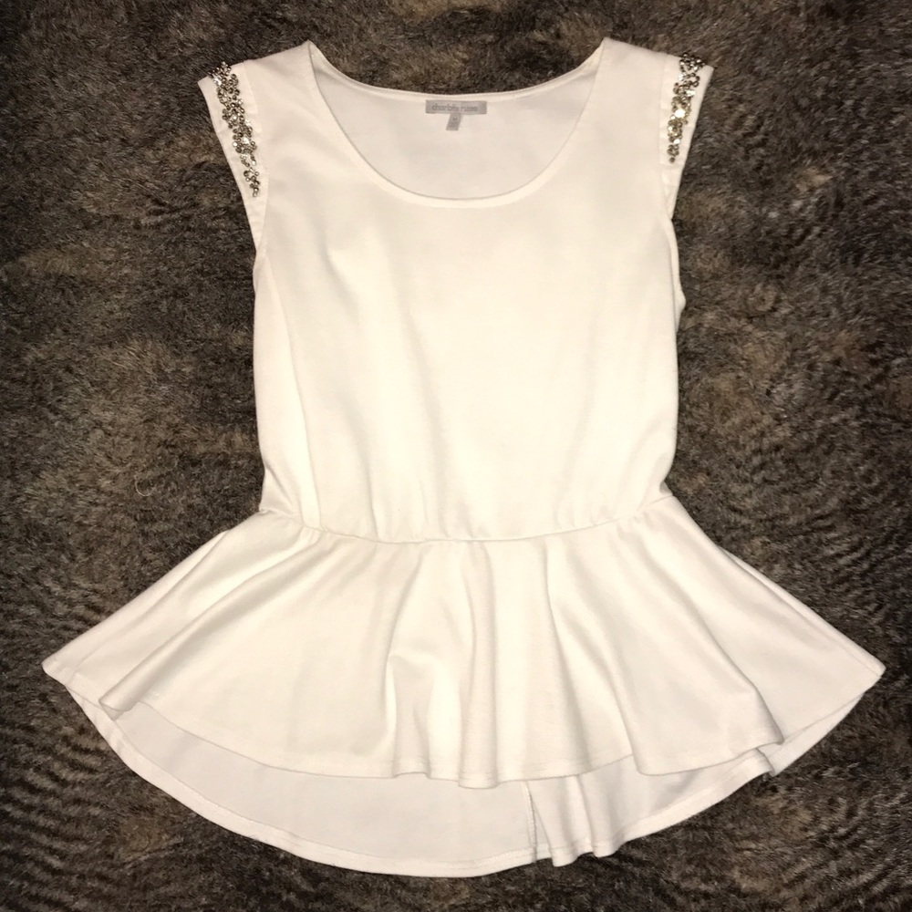 White Peplum top
