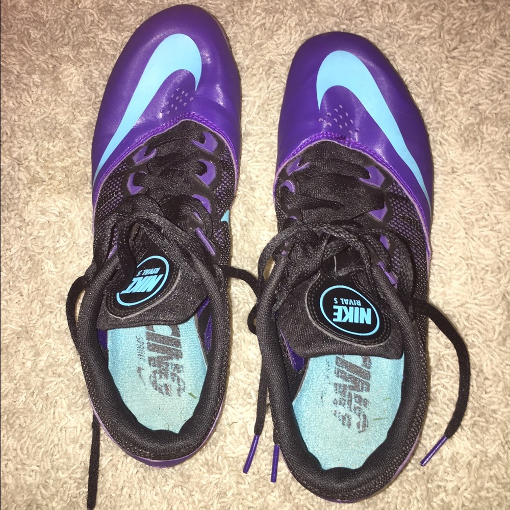 Purple and blue NIKE track sprint spikes! Size 7.5