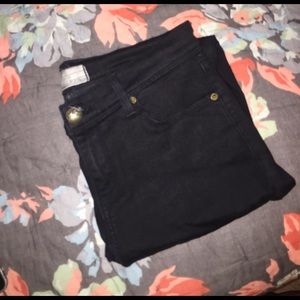 Free People Sz 29 black roller cropped skinnys