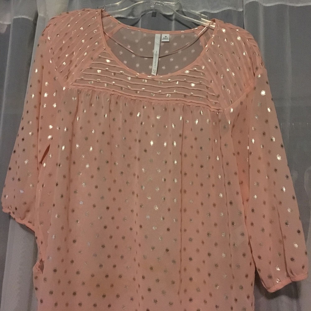 Pink and Gold Sheer Top