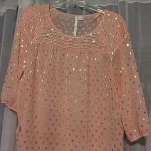 Pink and Gold Sheer Top