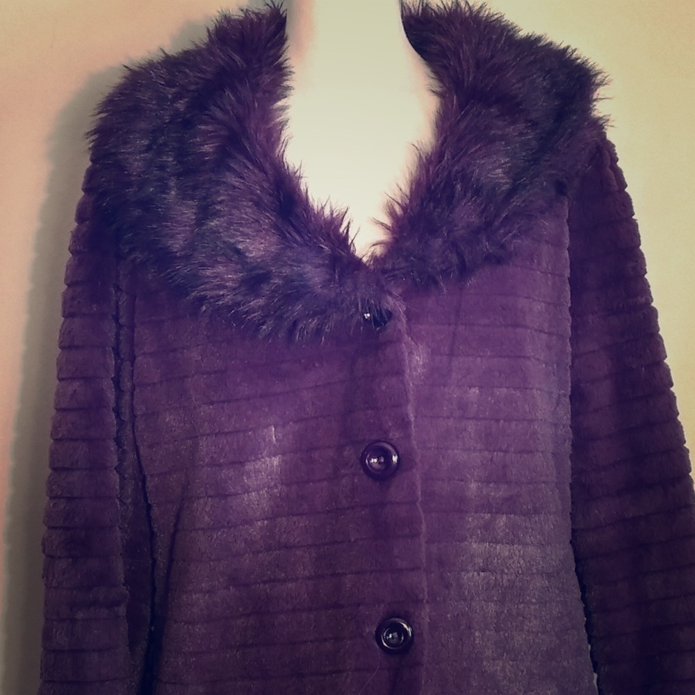 Sioni Purple Fur Jacket