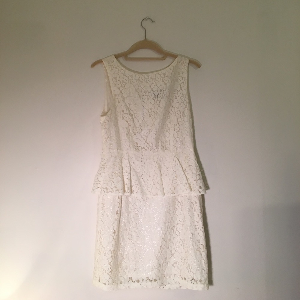 Cream peplum dress