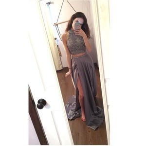 Sherri hill prom dress silver size 0