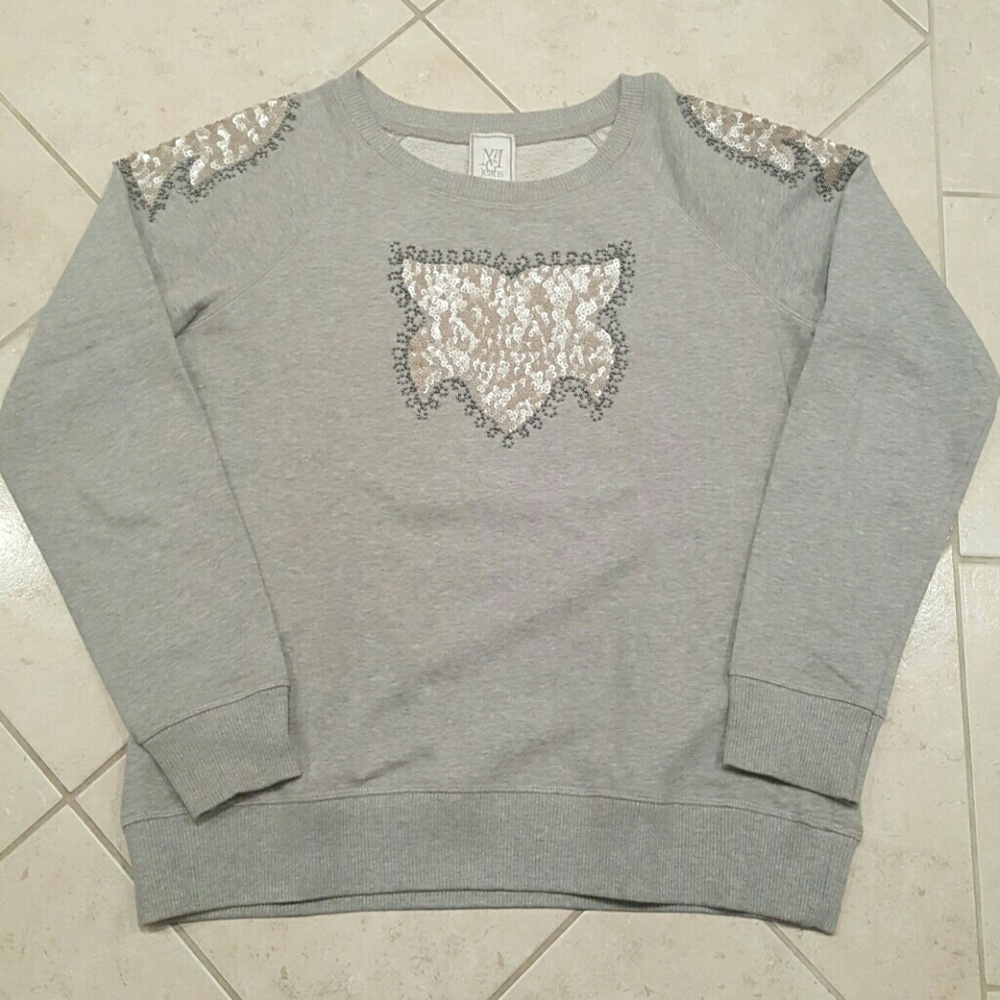 MNG Mango Grey Glam Sweatshirt L