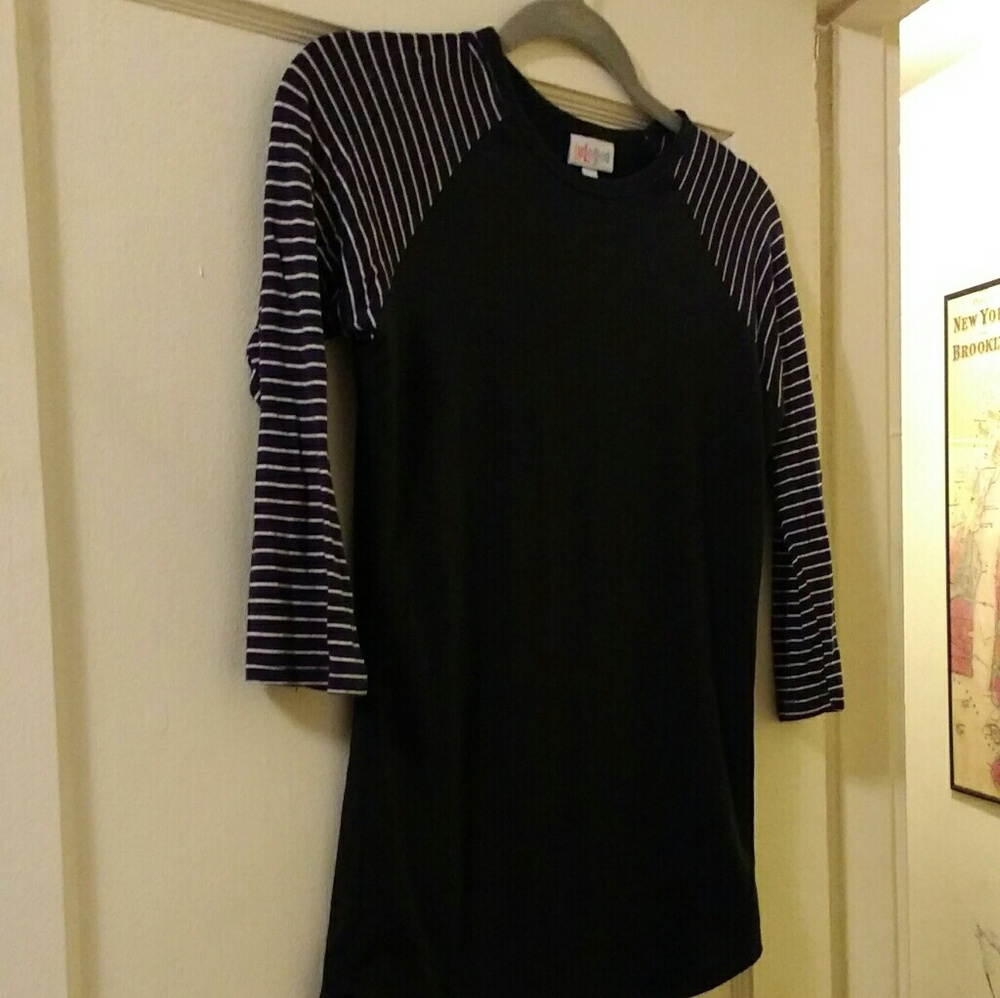 Lularoe black and navy/white stripe Randy xxs