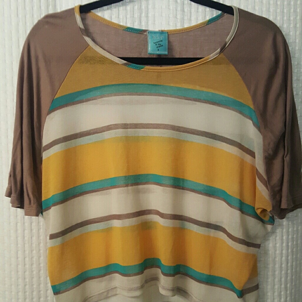 Striped, scoop neck shirt