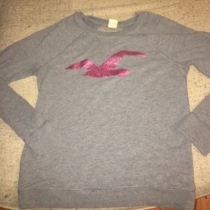 Lightweight gray Hollister sweatshirt w/ mesh back