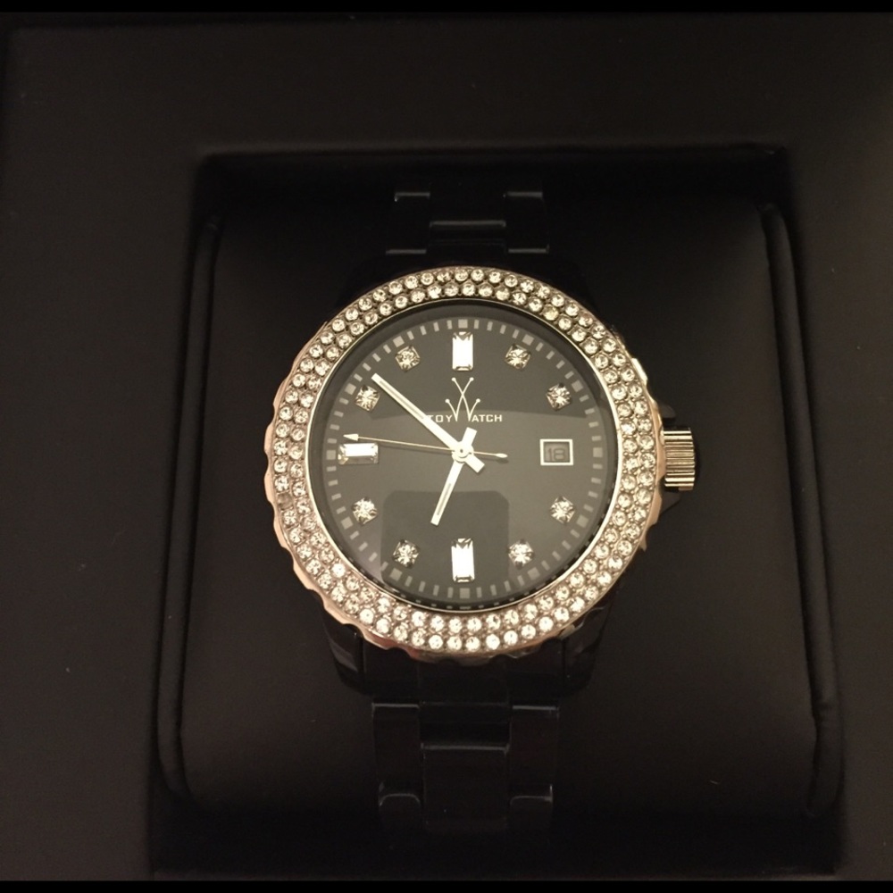 Black and silver toy watch
