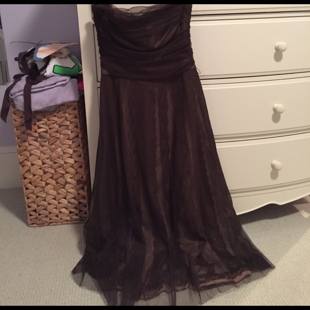 Brown mid length dress