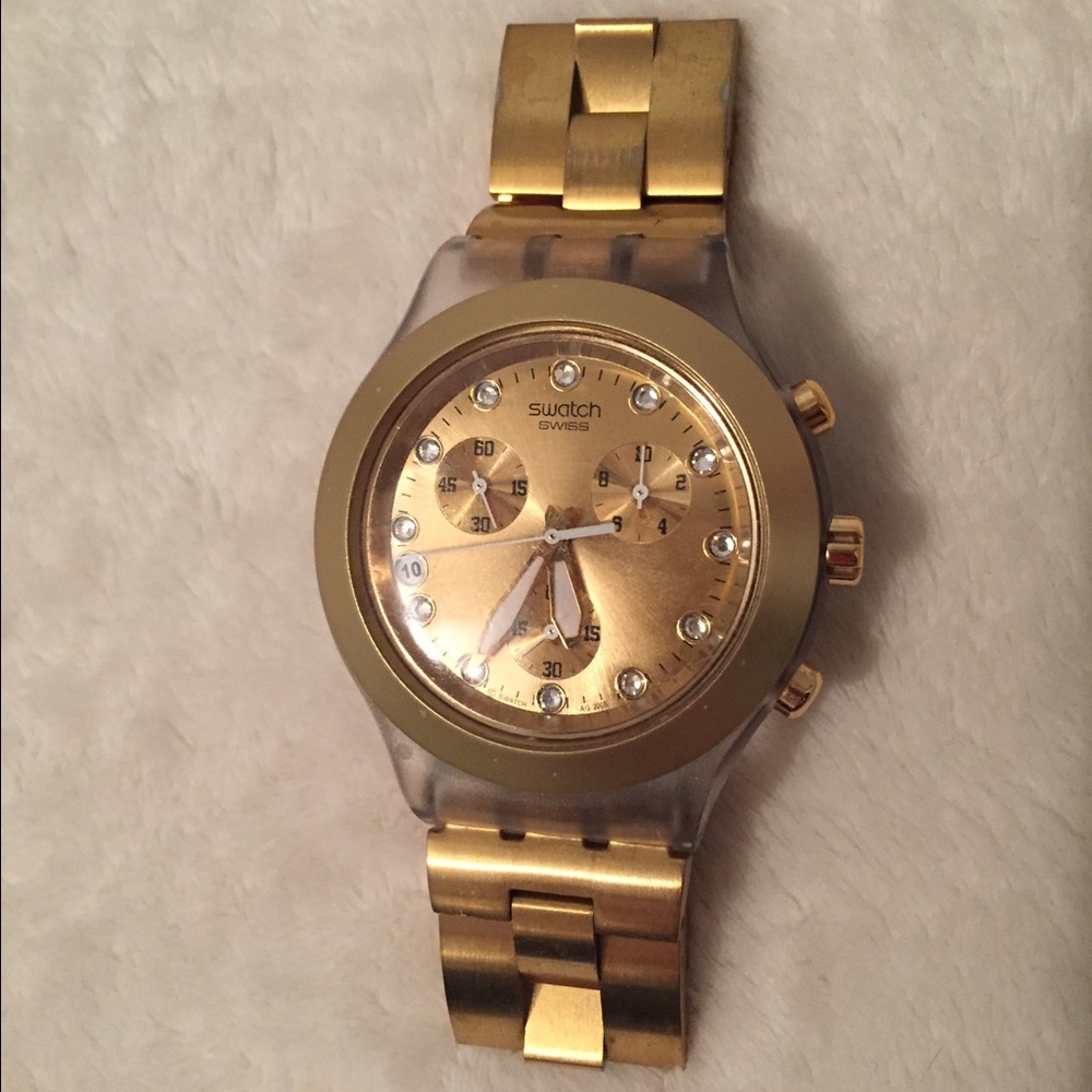 Gold Swatch Watch