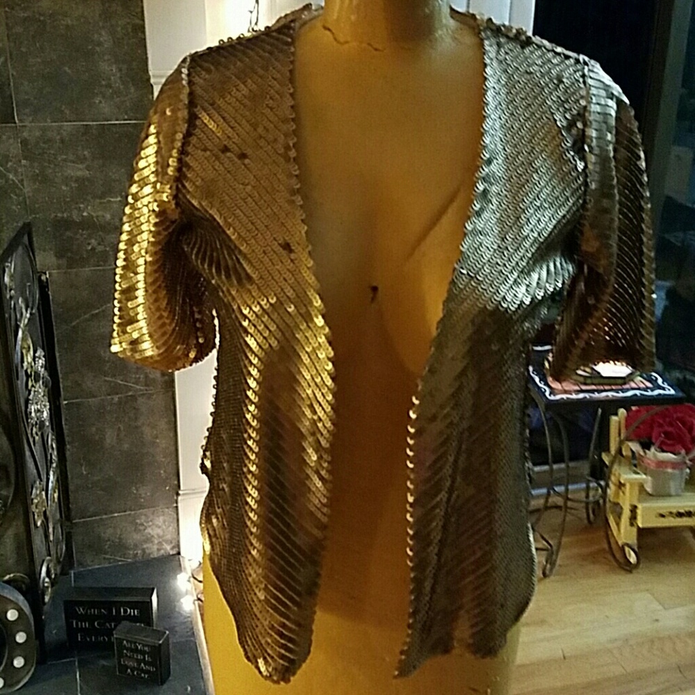 CALVIN KLEIN Sequined Gold Jacket