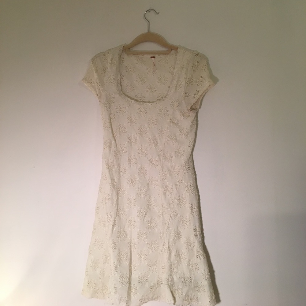 Free People cream cotton dress