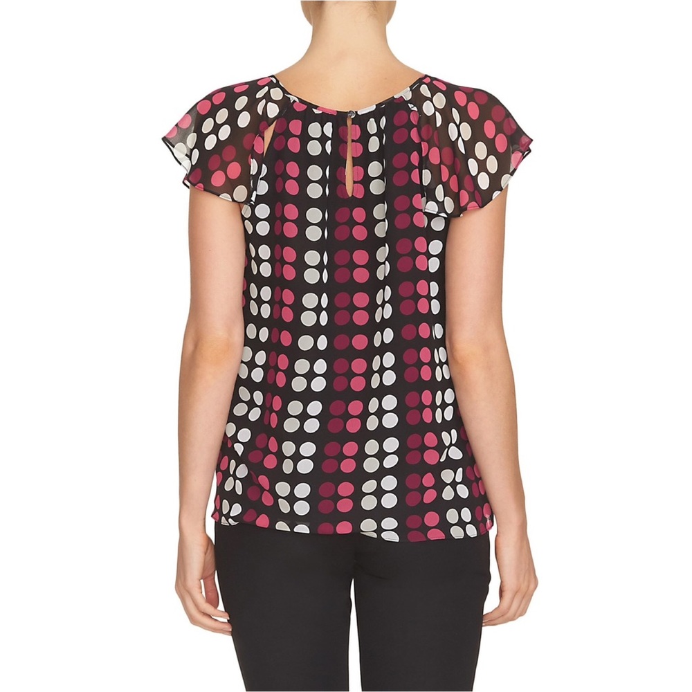 {CeCe} Polka Dot Print Flutter Sleeve Blouse, $79 - Picture 3 of 3