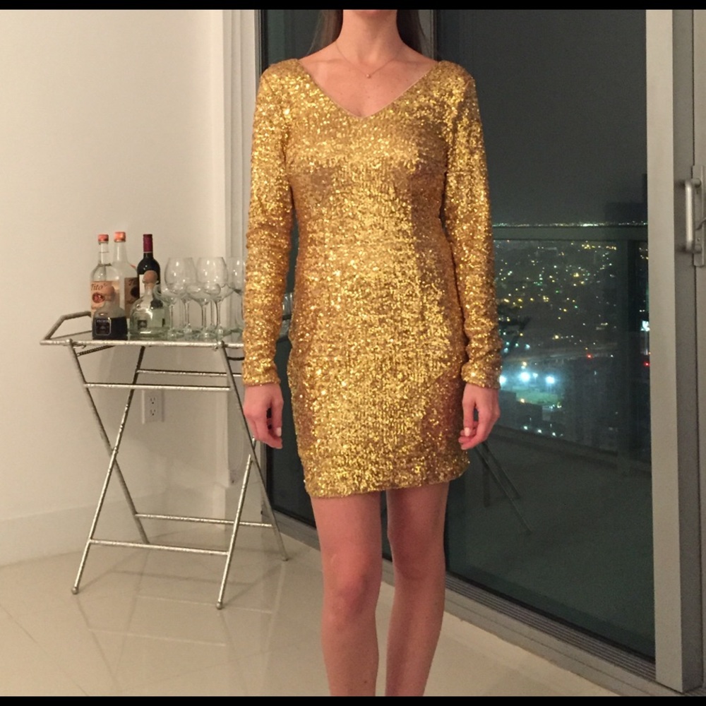 Gold sequence dress