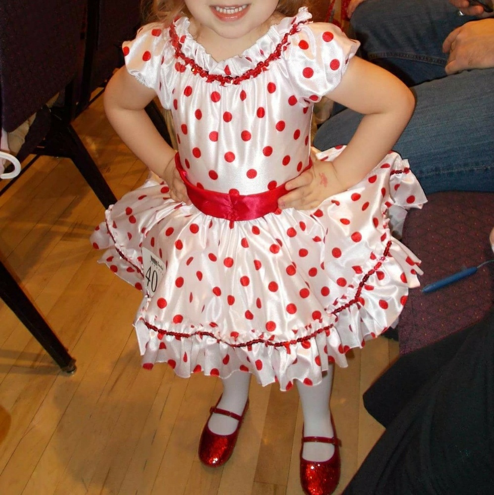 2t-3t polka dot dance dress