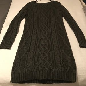 Olive green sweater dress