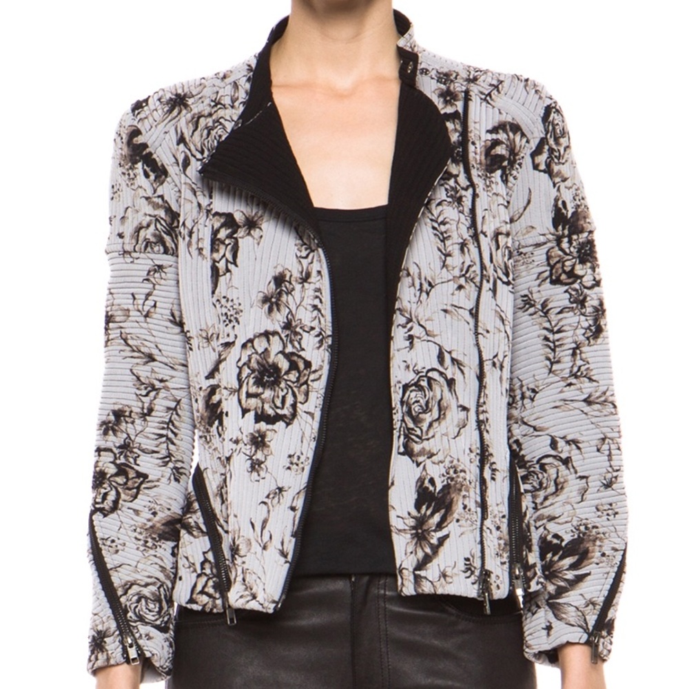 New 3.1 Phillip Lim blue floral moto jacket size 2