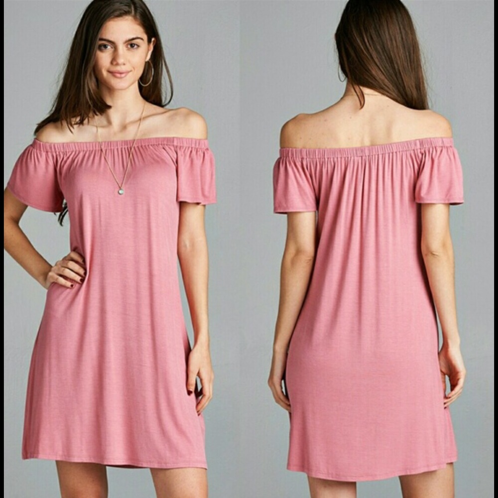 💕Mauve off shoulder dress
