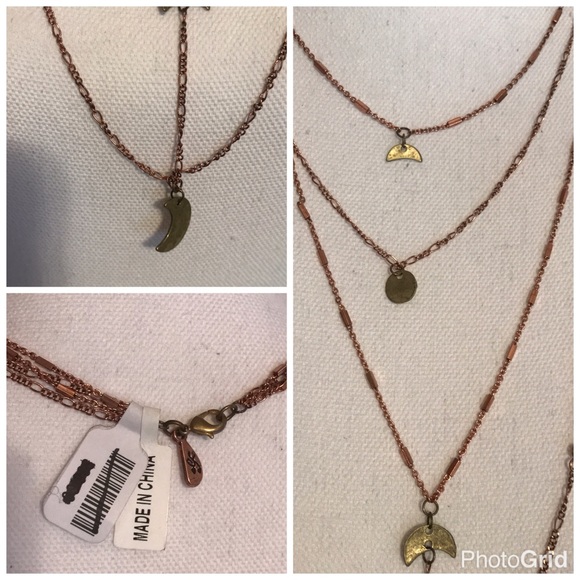 Free People Half 🌙 Waterfall Tier Necklace In 🌹 - Picture 6 of 6