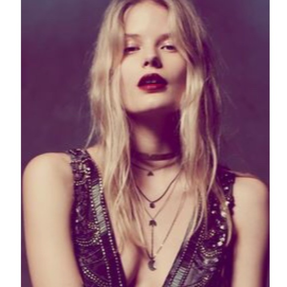 Free People Half 🌙 Waterfall Tier Necklace In 🌹 - Picture 4 of 6