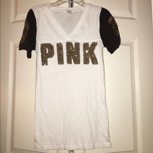White sequin PINK top