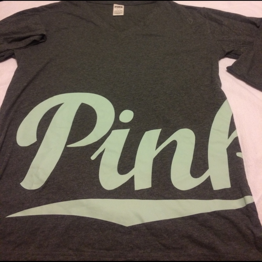 PINK dark grey and Mint v-neck longs sleeve
